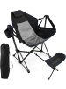 COSTWAY Campingstuhl mit Fußablage in Schwarz