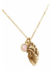Gemshine Halskette mit Anhänger anatomisches Herz Rosenquarz in gold coloured