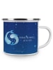 Mr. & Mrs. Panda Camping Emaille Tasse Sternzeichen Fische mit S... in Sternenhimmel Blau