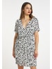 faina Damen Kleid Mit Blumenmuster in Schwarz Weiss
