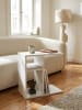 KADIMA DESIGN Beistelltisch 50x50x30 cm Holz Design Anstelltisch Sofa, in Weiß