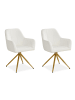 Homestyle4u Polsterstuhl 2er Set in Beige