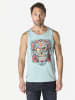 KOROSHI Herren baumwolle print tanktop in Verde claro / hellagrÃ¼n