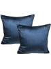 2er Set Teddy Flausch Kissen 50x50cm in blau