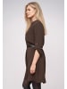 Cloud5ive Cloud5ive Musselin  Dress with turn-up sleeves and belt in brown
