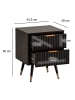 FineBuy Nachttisch "FB105032" in Schwarz /