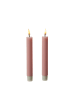 Deluxe Homeart 2x LED Stabkerzen Mia Tafelkerzen Echtwachs H: 15cm in rosa