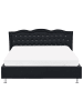 Beliani 2-tlg Doppelbett METZ in Schwarz/Silber