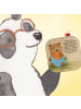 Mr. & Mrs. Panda Bierdeckel Bären Buch Design mit Spruch in Weiß