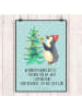 Mr. & Mrs. Panda Poster Pinguin Weihnachtsbaum mit Spruch in Türkis Pastell