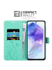 cadorabo Hülle für Samsung Galaxy A55 Blumen Design in Floral Türkis