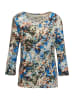 GOLDNER Druckshirt mit Aquarell-Design in schwarz / azurblau / gemustert