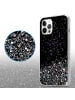 cadorabo Hülle für Apple iPhone 12 / 12 PRO Glitter in Schwarz mit Glitter