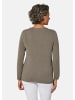 GOLDNER Kurzgröße:  Feinstrickshirt mit U-Boot-Ausschnitt in taupe