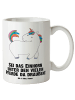 Mr. & Mrs. Panda Keramikbecher Einhorn Stolzieren mit Spruch in Weiß