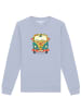 wat? Apparel Sweatshirt Hippies Bus in Serene Blue