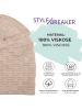styleBREAKER Feinstrick Beanie Mütze in Hellgrau