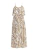faina Damen Maxikleid Mit Allover-Print in Weiss