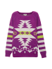 ebeeza Damen Pullover in LILA WOLLWEISS