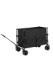 ABRIHOME Klappbarer Strandwagen in Schwarz 100 kg mit Rädern Getränkehaltern