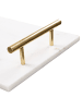 Beliani Serviergeschirr DIMARI in Weiß/Gold - (W) 38 x (H) 6 x (L) 23 cm