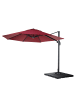 MCW Gastronomie-Ampelschirm A96, Bordeaux mit Ständer, drehbar