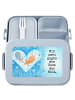 Mr. & Mrs. Panda Lunch Box Mäuse Herz Design mit Spruch in Blau Pastell