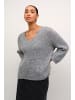 Kaffe Strickpullover KAvinda Baggy fit in Grey silver metallic