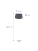 relaxdays Stehlampe in Grau - (H)148,5 x Ø40 cm