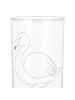 Mr. & Mrs. Panda Glas Flamingo Classic ohne Spruch in Transparent