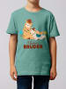 wat? Apparel T-Shirt Lama Kleiner Bruder in Teal Monstera