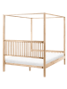 Beliani Himmelbett HARFLEUR in Braun - (W) 165 x (H) 203 x (L) 211 cm