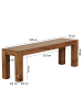 KADIMA DESIGN Esszimmer Sitzbank MUMBAI Massiv-Holz 140 x 45 x 35 cm in Massivholz