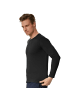 tectake Einfarbiges Langarm-Shirt für Männer, schwarz
