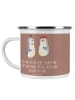 Mr. & Mrs. Panda Teebecher 3. Hochzeitstag Lederhochzeit mit Spruch in Braun Pastell