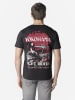 KOROSHI Crew t-shirt baumwolle druck-emb in Schwarz