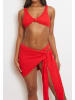 Moda Minx Sarong Scrunch Short Ruffle in Red