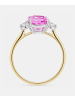 Diamant L'éternel Ring, mit synth. Saphir, 375 Gelbgold
