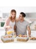 relaxdays 3 tlg. Brotkorb-Set in Natur/ Creme