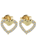 Adeliás Damen Ohrringe – Ohrstecker aus 375 Gold mit Zirkonia in gold