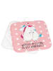 Mr. & Mrs. Panda Topfuntersetzer Einhorn Mitteilung mit Spruch in Rot Pastell