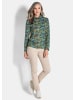 GOLDNER Longsleeve mit Allover-Print, Stehkragen in smaragd / gemustert