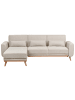 Beliani Ecksofa OLLSTA in Beige/Braun - (W) 258 x (H) 88 x (L) 147 cm