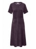 Hessnatur Hessnatur Samt-Jerseykleid kniebedeckend Slim aus TENCEL™ Modal mit Bio-Baumwolle in dunkle traube