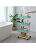 relaxdays Servierwagen in Weiß/ Mint - (B)40 x (H)88 x (T)30 cm