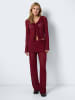Noisy may Gemusterte Hose mit weitem Bein mit Spitzen Rock Details in Weinrot