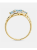 Diamant L'éternel Ring, mit Blautopas, 375 Gelbgold