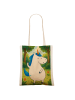 Mr. & Mrs. Panda Jutetasche Einhorn Mann Design ohne Spruch in Weiß