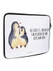 Mr. & Mrs. Panda Notebook Tasche Pinguine Einschlafen mit Spruch in Weiß