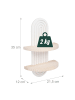 relaxdays 2 x Wandregal in Weiß/ Natur - (B)21,5 x (H)35 x (T)12 cm
